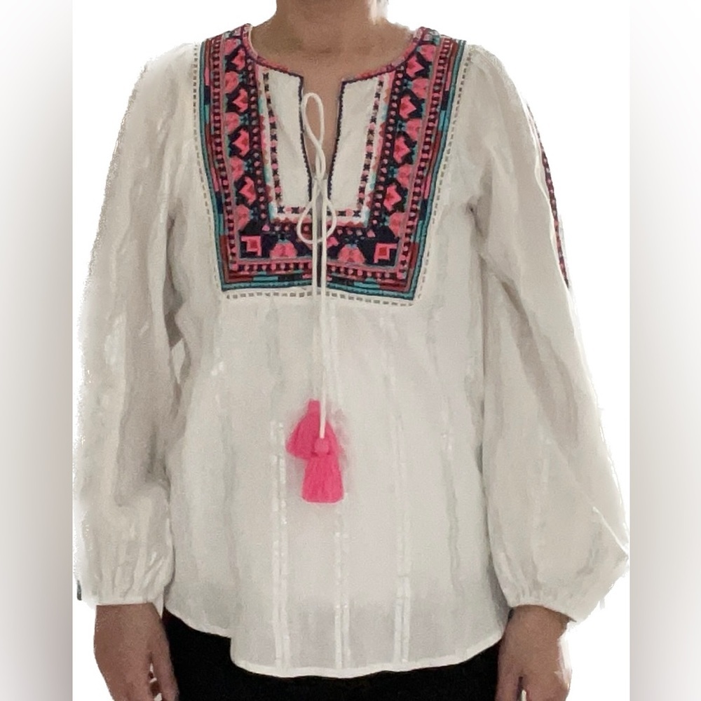 Figue Caraiva Top White Metallic Multicolor Top XS